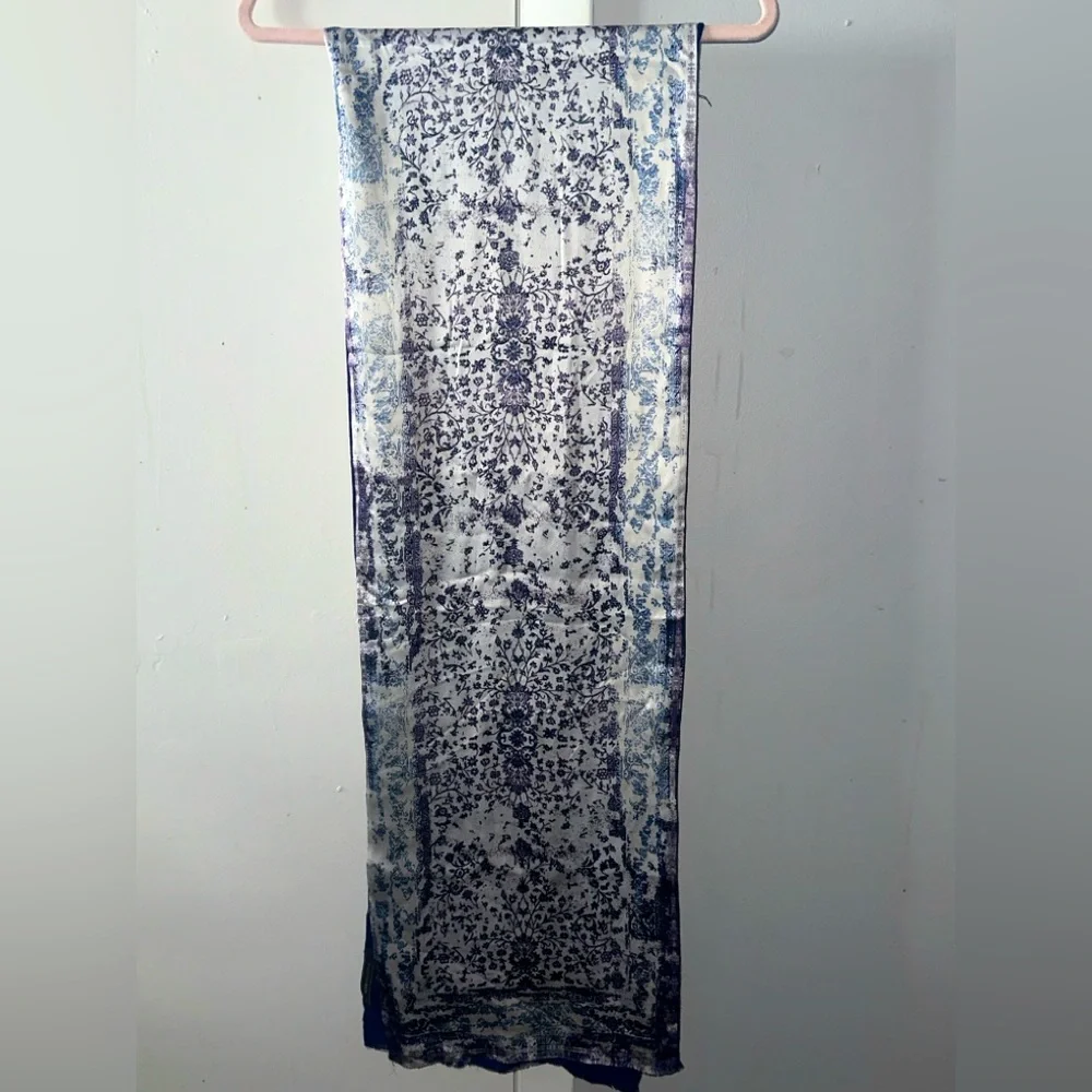 Blue Purple and White floral Patterned snake scarf from BCBGMaxazaria.